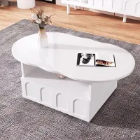 UnboxG Couchtisch, wolkenförmiger Couchtisch mit Schubladen und Staufächern.