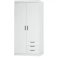 AX Living Storicos 2T3S Kleiderschrank Weiß mit schubladen 89,7 cm