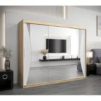 Minio Kleiderschränk 250 cm MONACO Sonoma Eiche / Weiß
