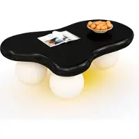 UnboxG Couchtisch im Wolken-Design mit LED-Beleuchtung (16 Farben zur Auswahl), Wolken-Design, runde Beine, eine elegante Ergänzung für moderne Wohnzimmer und Kinderzimmer