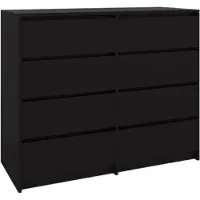 BDW , Kommode mit Schubladen, Sideboard Wohnzimmer, 120x100cm, Schwarz