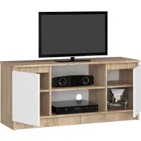 BDW , Kommode, RTV Schrank, TV Möbel, 120x55x40 cm, , Sonoma Eiche - Weiß