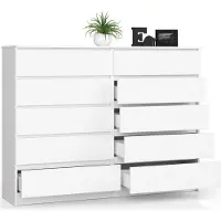 BDW Kommode, 10 Schubladen, viel Stauraum Wohnzimmer, Weiß