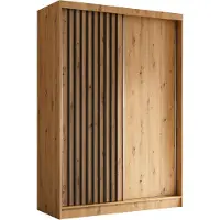 AX Living Cabinio Kleiderschrank 150 Breite Artisan Eiche mit Schwarz