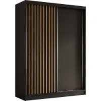 AX Living Cabinio Schrank 160 cm Schwebetürenschrank Schwarz/Artisan