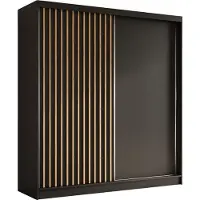 AX Living Cabinio Schwebetürenschrank Schwarz Artisan Eiche 200 cm