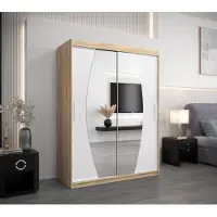 Minio Kleiderschränk 150 cm ELYPSE Sonoma Eiche / Weiß matt