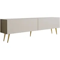 3Xeliving TV-Schrank : Kaschmir, Goldene Beine, 170 x 52 x 32 cm