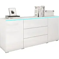 MINIO go for it , Kommode "VEVE", 150 cm, mit LED Beleuchtung, Weiß Matt/Weiß Glanz Farbe