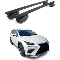 Omtec Dachquerträger für Lexus NX 2020-2021, Aluminium, Schwarz, mit ABE-Zulassung