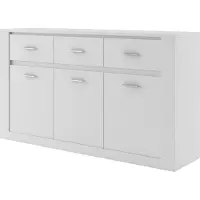MINIO go for it , Kommode "IDEA 9", 160 cm, drei Türen, drei Schubladen, Weiße matte Farbe