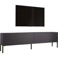 3Xeliving TV-Schrank : Anthrazit mit Beinen in Schwarz, 170 x 52 x 32 cm
