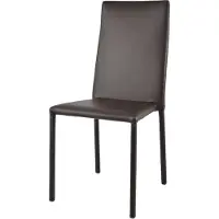 STOCK LINE t m c s Tommychairs - Stapelbarer Stuhl Modell Julia für Küche, Bar und Esszimmer, robustes Gestell aus Stahl, gepolstert und mit Kunstleder in der Farbe Moka bezogen