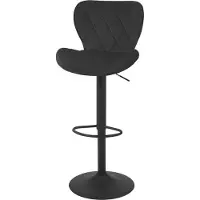 In And OutdoorMatch Barhocker höhenverstellbar – 360° drehbar – Samt – Schwarz – mit Rückenlehne & Fußstütze – ergonomisches Design – für Bar, Bistro, Küche oder Esszimmer – stabil & bequem