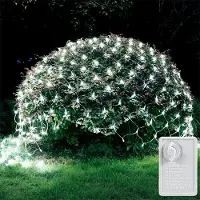 Rosikey Lichternetz 3X2m 320Leds Weiß LED Lichterkette Netz Lichtervorhang Strom 8 Lichtmodi Speicherfunktion Weihnachten Party Garten Zimmer Balkon Deko