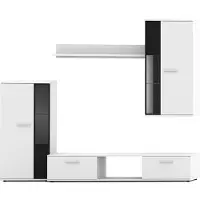 AX Living Hochwertige Wohnwand Formilo - 240 cm – Modern & Weiß
