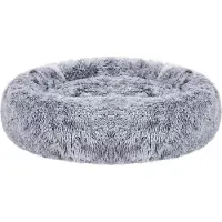 In And OutdoorMatch Hundebett Jane - Katzenbett - Oberfläche aus weichem PV-Samt - 70 cm - Grau