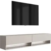3Xeliving TV-Lowboard 170 cm Kaschmir, LED weiß, 170 × 32 × 34 cm