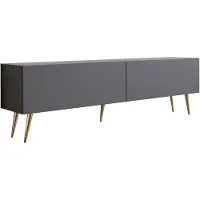 3Xeliving TV-Schrank : Anthrazit, Goldene Beine, 170 x 52 x 32 cm