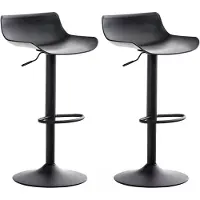In And OutdoorMatch r Barhocker Morton - Schwarz - Schwarz - Modernes Design - Fußstütze - Für Küche und Bar - Sitzfläche aus Kunststoff - 2er-Set