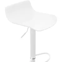 In And OutdoorMatch Barhocker Lorie Keenan - Weiß - Modernes Design - Höhenverstellbar - Fußstütze - Für Küche und Bar - Sitzfläche aus Kunststoff