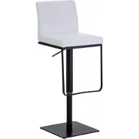 In And OutdoorMatch Barhocker Armani - Weiß - Kunstleder - Bequem - Modernes Design - Rückenlehne - Fußstütze - Sitz gepolstert - 360° drehbar