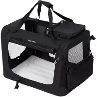 In And OutdoorMatch Hundebox XXL Deluxe Joska - Sitzbank für Hunde - Faltbar - Schwarz - 69x102x69cm