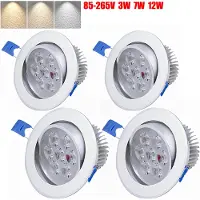 Rosikey 4Pc 7W Led Einbauleuchten Küchenlampen Warmweiss 230V Schranklampen Vitrineleuchten Rund Hohe Helligkeit Led Spots Strahler Einbaustrahler, Warmweiß