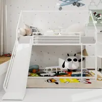UnboxG Etagenbett für Kinder (Einzelbett) - Hausgestell, Rutsche, Leiter, ohne Bettgestell, einfache Montage.