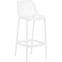 In And OutdoorMatch Barhocker Reagan - 1er Set - Ergonomisch - Barhocker Küche oder Kantine - Weiß - 75cm