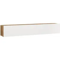 In And OutdoorMatch TV-Schrank Lia – TV-Möbel – TV-Einheit – 180 x 31,5 x 29,5 cm – Holzfarben und Weiß – Spanplatte – dekorativer Schrank