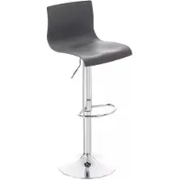 In And OutdoorMatch Barhocker Ethyl - hellgrau - Kunststoffsitz - verchromte Beine - höhenverstellbar - Sitzhöhe 59 bis 80 cm - deluxe