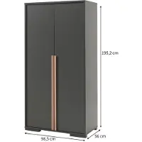 Zesso Dream Tree Kleiderschrank 2-türig Verona Anthrazit