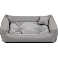 POOM Hundebett NEO – Bequeme Hundeliege aus strapazierfähigem Stoff, langlebiges Hundekissen in hoher Qualität (L - 90x75, Grau)