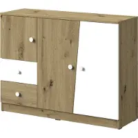 Minio , Kommode, Sideboard "Nantes" 120 cm, Artisan Eiche/Weiss Matt Farbe