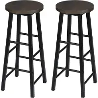 Happyment Hohe Barhocker Denza – Rostig – 2er set – Ohne Rückenlehne – Küchen- & Barstuhl – Zithoogte 71cm – Holz & Metall