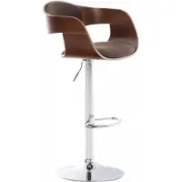 In And OutdoorMatch Barhocker Daphnee - Braun - Chrom - Modernes Design - Rückenlehne - Fußstütze - Für Küche und Bar - Gepolsterte Sitzfläche