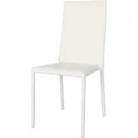 STOCK LINE t m c s Tommychairs - Stapelbarer Stuhl Modell Julia für Küche, Bar und Esszimmer, robustes Gestell aus Stahl, gepolstert und mit weißem Kunstleder bezogen