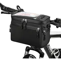 Mc star Fahrradlenkertasche Radfahren Fahrrad Vorderrohrtasche Fahrradtasche Umhängetasche Tragetasche Schwarze Tasche für Fahrradzubehör