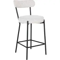 Zesso House Collection Bouclé Niedrige Barhocker Boden Weiß