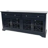 FURNLUX Anrichte Avola Navy Blau Und Silber 178cm / Hauptfarbe: Blau / Abmessungen: 178 x 82 x 49 cm