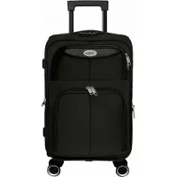 H4L Reisekoffer Mykonos Softshell TSA Schloss 360° Rollen Leicht Robust S/M/L Verschiedene Farben Schwarz L