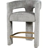 FURNLUX Barhocker Leith Grau 61cm / Hauptfarbe: Grau / Abmessungen: 61 x 89 x 57 cm