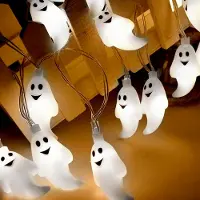 Rosikey 3M Halloween Deko Lichterkette Outdoor, Halloween Licht, Led Weißer Geist Lichter Batteriebetrieben Für Halloween Party Garten Beleuchtung
