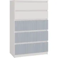 3Xeliving Kommode, Weiß / blau, 70 x 109, 5 x 40 cm