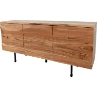 FURNLUX Anrichte Avola Akazie Und Schwarz 183cm / Hauptfarbe: Braun / Abmessungen: 183 x 88 x 46 cm