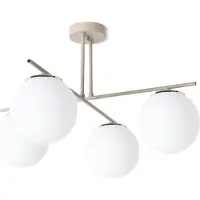 Light11 HOME Deckenlampe Modena kaschmir-gold 4-flammig mit weißen Schirmen E14 – elegante Lampe fürs Wohnzimmer