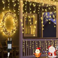 Rosikey Eisregen Lichterkette Warmweiß 10M Eiszapfen Led Lichterketten 8 Modi Timer und Speicherfunktionen Party Hochzeit Balkon Garten Weihnachten Deko
