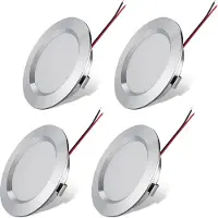 ROSNEK 4 Stück 3W 12V LED Einbaustrahler Ultradünn Deckenleuchte Einbauleuchte Strahler Innenbeleuchtung, Kaltweiß
