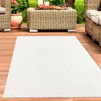 Carpetia In- & Outdoor | Moderner Teppich | waschbar | in cream Größe - 300 x 400 cm
